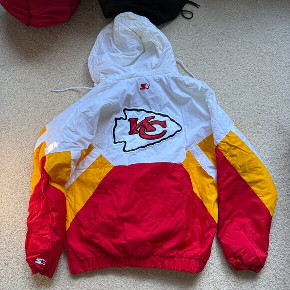 Vintage Kansas City Chiefs Starter NFL Pro line Half zip puffer jacket LARGE - Picture 5 of 6